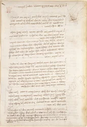 Arundel 263, f.25v Poznámky a hrubé náčrtky o erozi způsobené vodou, z 