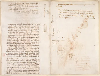 Arundel 263, f.277v, f.272 Poznámky a náčrtky mechaniky, z 