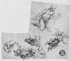 Klečící mládež a Putti, c1480 1945