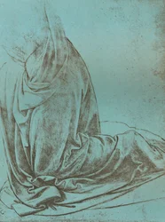 Přípravná studie drapérie pro Anděla v `Virgin of the Rock`, 1472-c1519 1883
