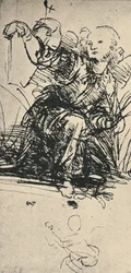 Studie klečícího anděla, c1467-1519 1945