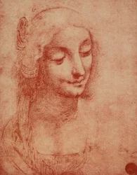 Ženská tvář, kresba Leonarda da Vinciho. Gallerie dell