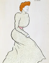 Herečka Gabrielle Rejane (1856-1920), kresba Leonetto Cappiello (1875-1942)