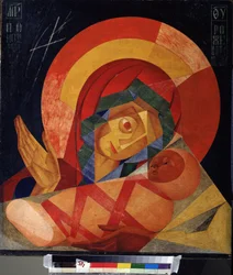 Panna na přímluvu. Obraz Leonida Terentieviče Čupjatova (1890-1941). Olej na plátně