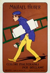 Reklamní plakát pro barvy Michaela Hubera