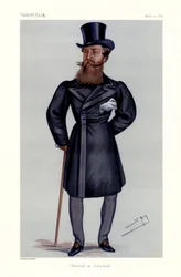 Generálmajor Henry Hope Crealock - portrét stojící držící hůl a cylindr