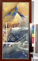 "zimní krajina"" Obraz Lva Alexandroviče Bruniho (1894-1948) 1918 Soukromá sbírka