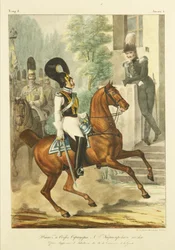 Štáb a vysocí důstojníci kyrysového pluku plavčíků, c. 1830
