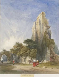 Croxden Abbey: malba akvarelem a [c 1830-1840] (malba)
