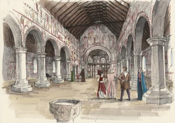 Kostel svatého Petra, Barton-upon-Humber, Lincolnshire (akvarel na papíře)