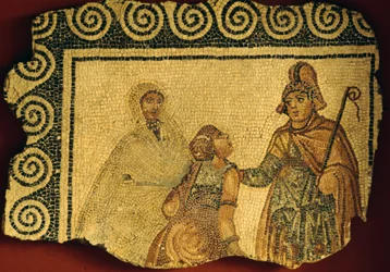 Iniciační scéna, mozaika z římské vily Negrar, Veneto, Itálie, římská civilizace