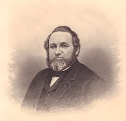 Portrét Abela Minarda, rytina F E Jones z dámského úložiště, Spojené státy americké, cca 1870