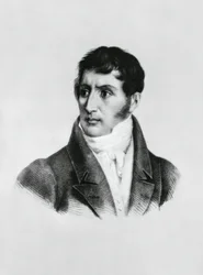 Portrét Alessandra Manzoniho (1785-1873), italského spisovatele, básníka a dramatika, rytina