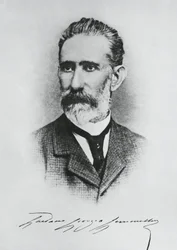 Portrét Gaetano Giorgio Gemmellaro (1832-1904), italský geolog, paleontolog a politik, rytina