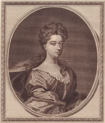 Portrét Greville Doddington, vévodkyně z Manchesteru (1672-1720), mědirytina od Johna Goldara (1729-1795) z malby G Knellera