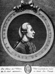 Portrét Gustava III. (1746-1792), švédského krále z roku 1771, rytina