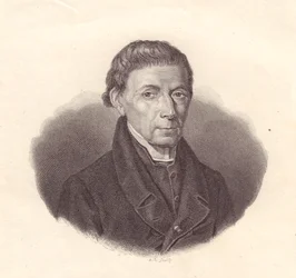 Portrét italského matematika a astronoma Barnaby Orianiho (1752-1832), mědirytina z kresby Demarchi