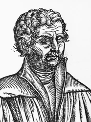 Portrét Johannese Reuchlina (1455-1522), německého filozofa a humanisty, rytina