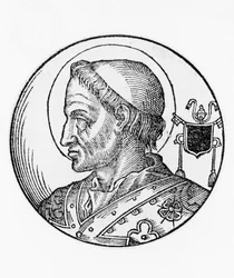 Portrét Saint Hormisdas (zemřel 523), 52. papež katolické církve z roku 514, rytina
