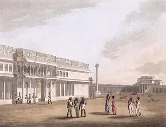 Náměstí a vchod do paláce Tippoo, Bangalore, deska 12 z 