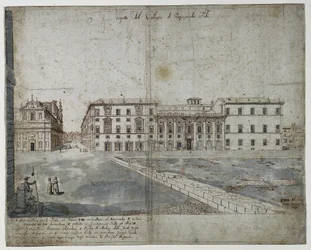 Osmnáct pohledů na Řím: Collegio di Propaganda Fide recto, 1665.