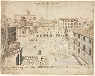 Osmnáct pohledů na Řím: Fontána di Trevi, 1665.
