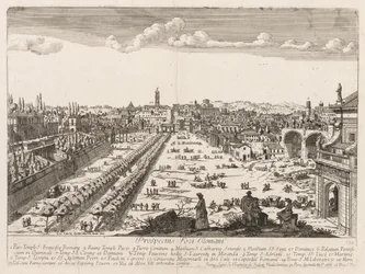 Foro Romano z "Výhledu na dominanty města Říma"