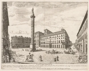 Piazza Colonna z "Výhledu na dominanty města Říma"