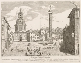 Trajánův sloup z Prospectus Lourum Urbis Romae Insignium, 1666