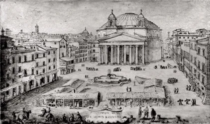 Pohled na Pantheon, Řím, počátek 70. let 17. století.