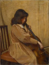 Dívka hrající na violoncello