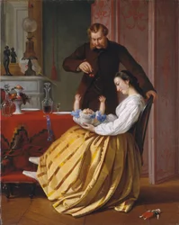Conversation Piece, cca 1851-52 (olej na plátně)