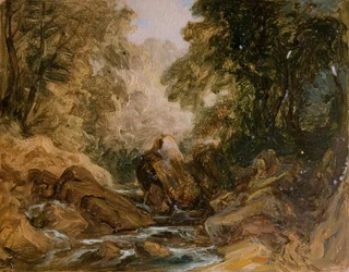 Horský potok a skály, [19. století].