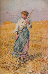 Gleaning Oats, Francie, 1900