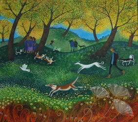 Psí kamarádi, 2012, (akrylové barvy na papíře)