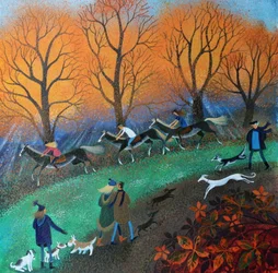 Poníci on the Common, 2017, (akrylové inkousty na papíře)