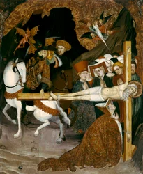 Ukřižování Svatý apoštol Ondřej. Obraz Lluise Borrassa (1360-1425)