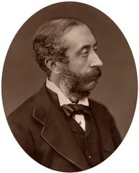 hrabě z Carnarvon, prezident Společnosti starožitníků, 1880.