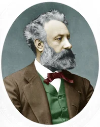 Jules Verne (1828-1905) francouzský romanopisec, zde v roce 1877