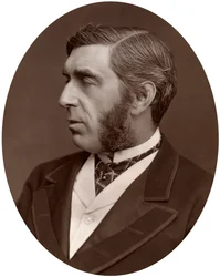 Vpravo Honza George Joachim Goschen, poslanec za City of London, 1877.