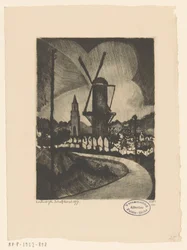 Kopcovitá krajina s mlýnem Le Moulin (původní název)