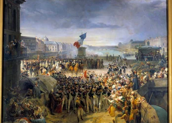 Pařížská národní garda, shromážděná na Pont Neuf, odchází v září 1792 k armádě