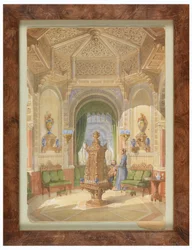 Kresba, návrh maurského kuřáckého salonu [Tabagie], cca 1844