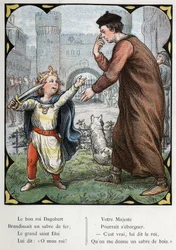 Ilustrace Lorenze Frolicha (1820-1908) k populární písni „Dobrý král Dagobert““. Edice J. Hetzel. Kolem 1880.