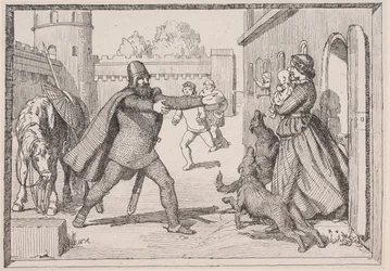 Ilustrace k básni Adama Oehlenschlägera „Dvě kostelní věže“
