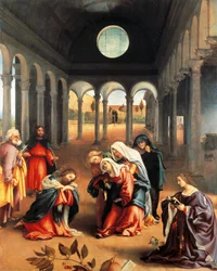 Kristus opouští svou matku od Lorenza Lotta (1480, kolem roku 1556), olej na plátně