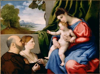 Madonna a dítě se dvěma dárci
