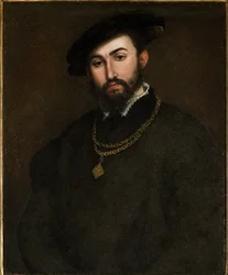 Portrét Girolamo degli Azzoni Avogaro (1467-1519) par Lotto, Lorenzo (1480-1556). Olej na plátně, rozměr: 67x52, První polovina 16. stol., Fondazione Cini, Benátky