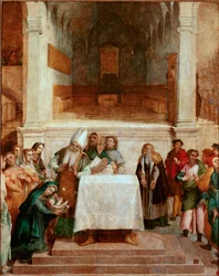 Prezentace v chrámu Obraz od Lorenza Lotta (asi 1480-1556) 1554-1556 Rozměr.170x157 cm Loreto, Apoštolský palác