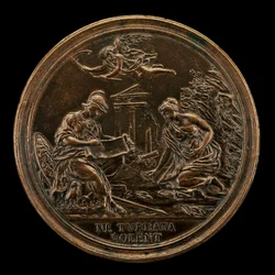 Alegorie s Minervou, časem a Sybilou [reverzní], 1725.
